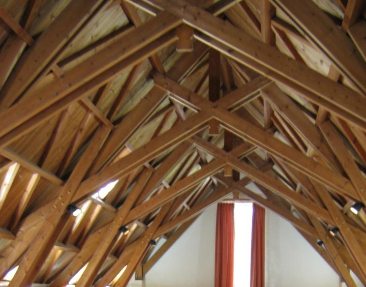 Molteno Memorial Hall roof beams. Photo: Neil Hooper